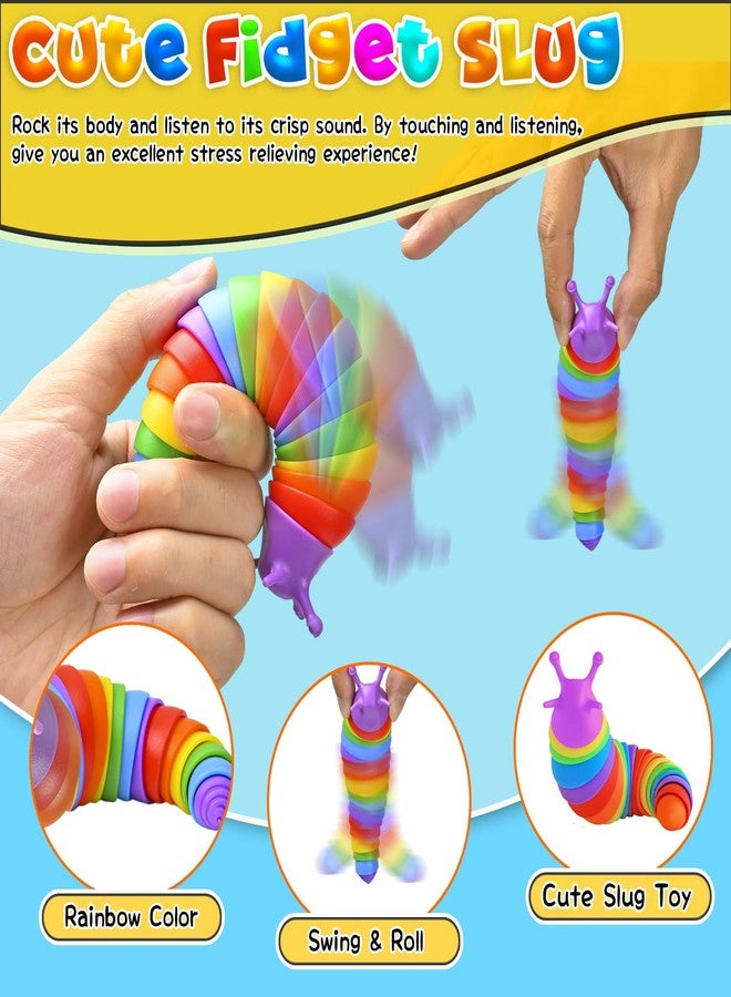 Dr.Kbder Sensory Toys for Autistic Kids, Autism Squishy Fidget Toys Slug Quiet Fidgets Classroom Calm Down Travel Essential for Toddler Age 3 4 5-7, ADHD Stress Anxiety Easter Basket Stuffer for Toddler Boys - Image 2